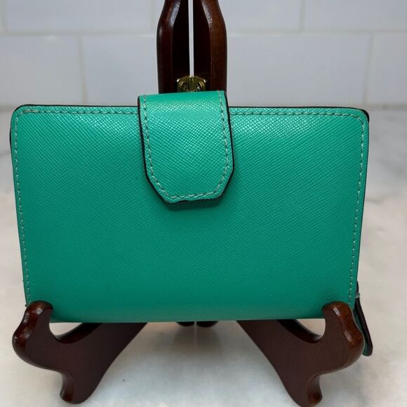 Coach Wallet Leather Cross Grain Snap Closure Compact Wallet - Picture 4 of 16